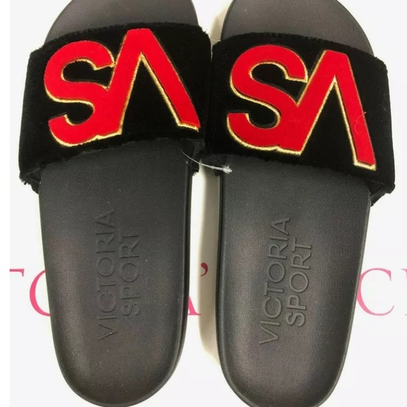 VS Single Strap Slides Velour Velvet Logo M (7-8) - Picture 2 of 3